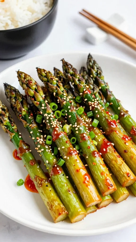 15 Oven-Roasted Asparagus Recipes That Come Out Perfect Every Time - 4. Spicy Sriracha Roasted Asparagus 1