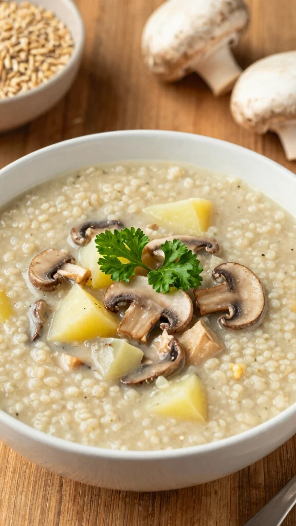 16 Loaded Baked Potato Soup Recipes for Cozy Nights - 13. Loaded Mushroom Barley Potato Soup 1