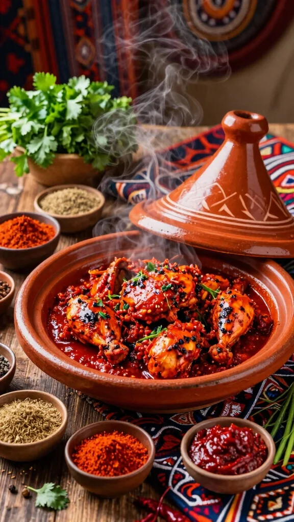 16 Moroccan Chicken Recipes With Warm Spices and Big Flavor - 2. Spicy Harissa Chicken Tagine 1