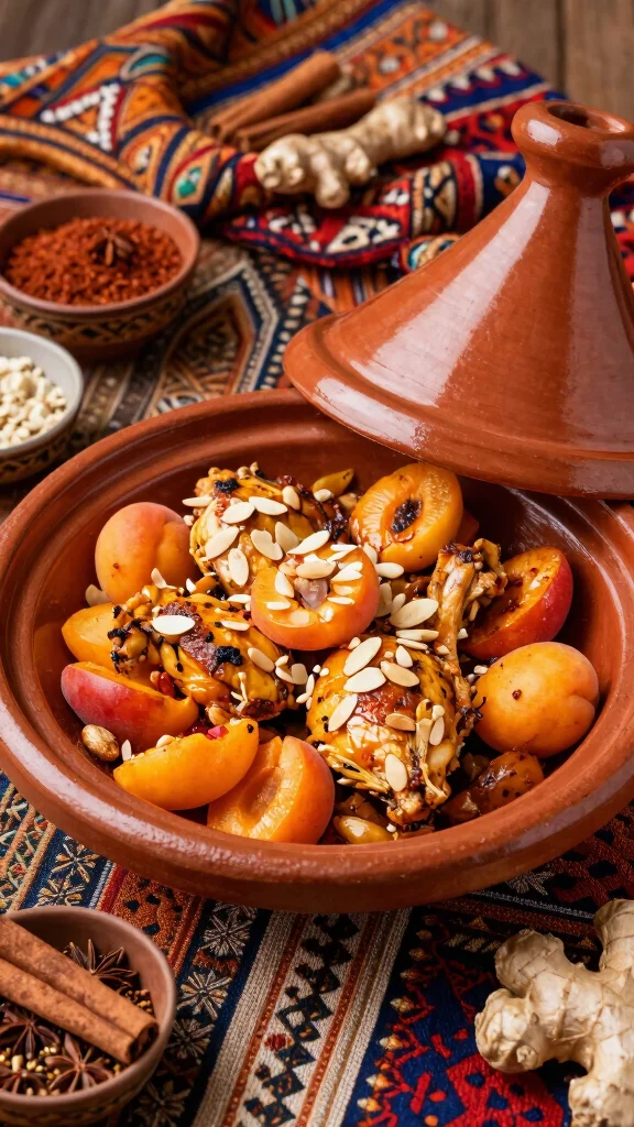 16 Moroccan Chicken Recipes With Warm Spices and Big Flavor - 4. Apricot and Almond Chicken Tagine 1