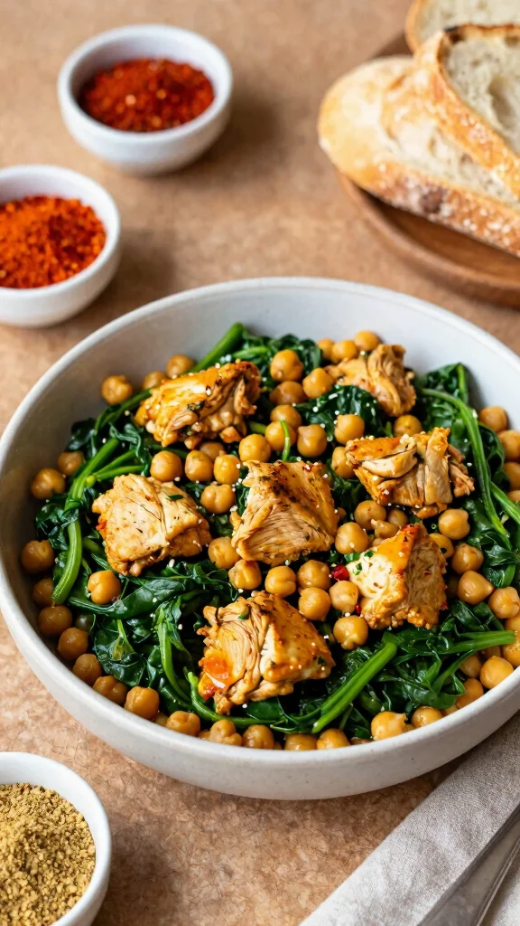 16 Moroccan Chicken Recipes With Warm Spices and Big Flavor - 5. Moroccan Chicken with Chickpeas and Spinach 1