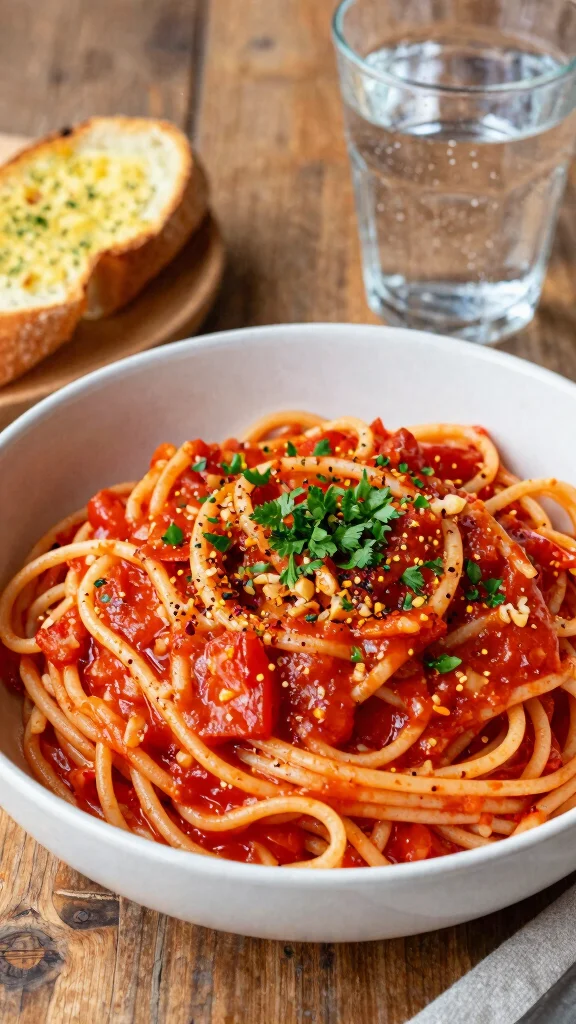 16 Tomato Pasta Recipes for Simple Weeknight Dinners - 5. Spicy Tomato Garlic Pasta 1