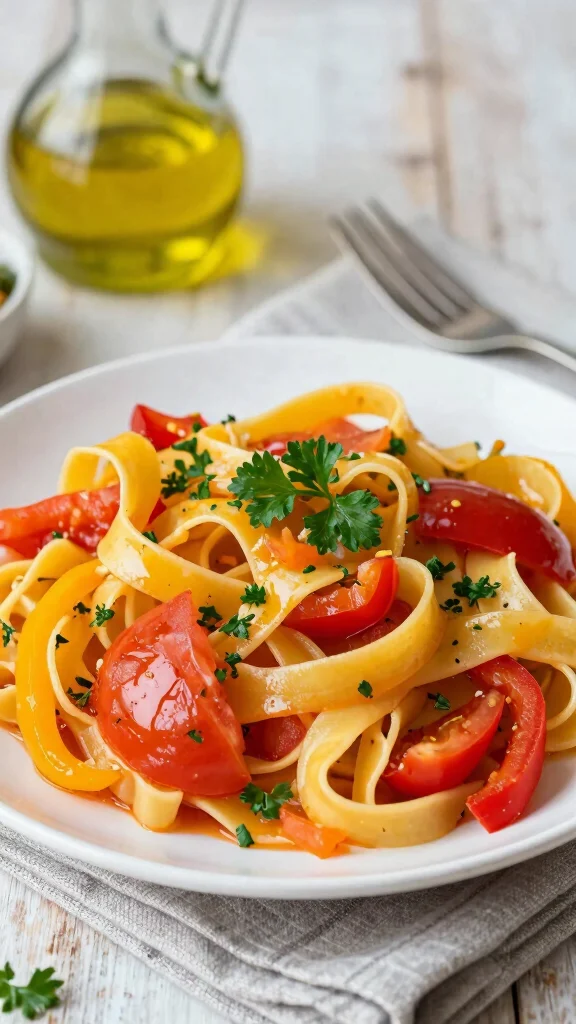 16 Tomato Pasta Recipes for Simple Weeknight Dinners - 8. Tomato and Bell Pepper Pasta 1