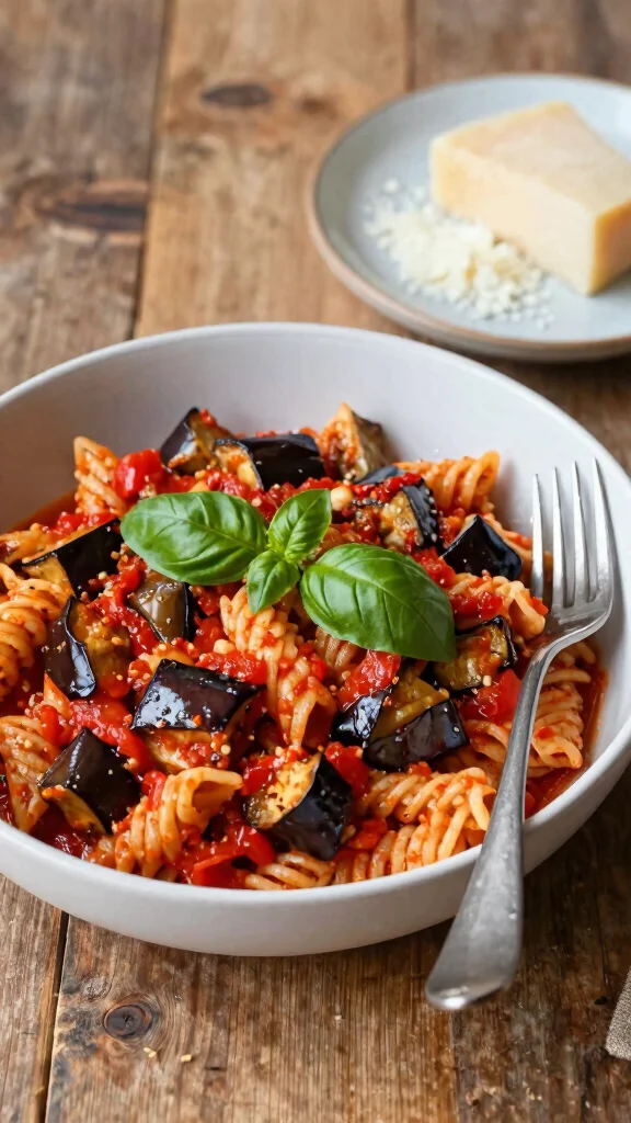 16 Tomato Pasta Recipes for Simple Weeknight Dinners - 9. Tomato and Eggplant Pasta 1