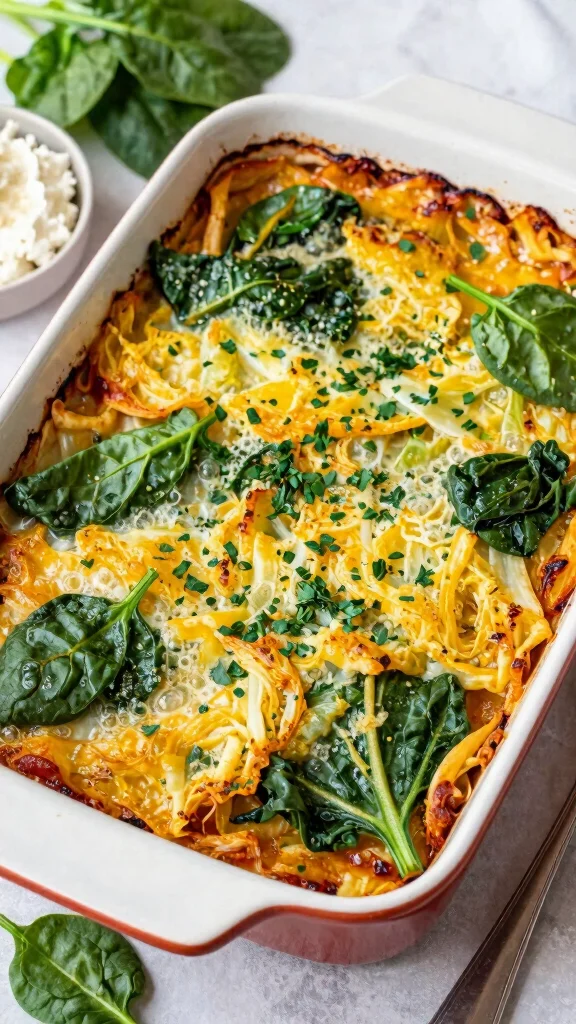17 Cabbage Casserole Recipes That Are Cozy and Budget-Friendly - 16. Cabbage and Spinach Casserole 1