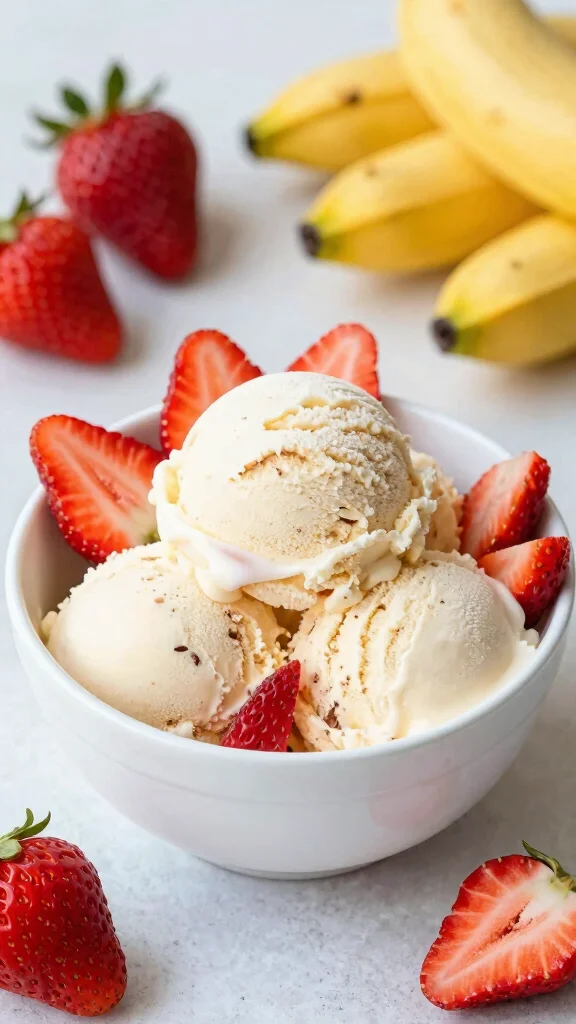 17 Ninja Creami Protein Ice Cream Recipes That Taste Like a Treat - 10. Strawberry Banana Protein Ice Cream 1