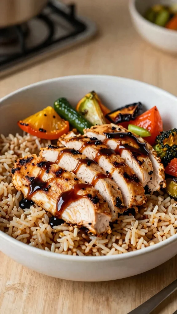 18 Chicken Rice Bowl Recipes for Quick Meal Prep - 13. Balsamic Chicken Rice Bowl 1