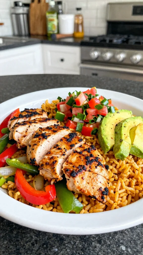 18 Chicken Rice Bowl Recipes for Quick Meal Prep - 16. Grilled Chicken Fajita Rice Bowl 1