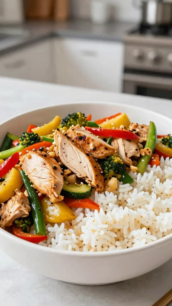 18 Chicken Rice Bowl Recipes for Quick Meal Prep - 17. Chicken and Veggie Stir Fry Bowl 1