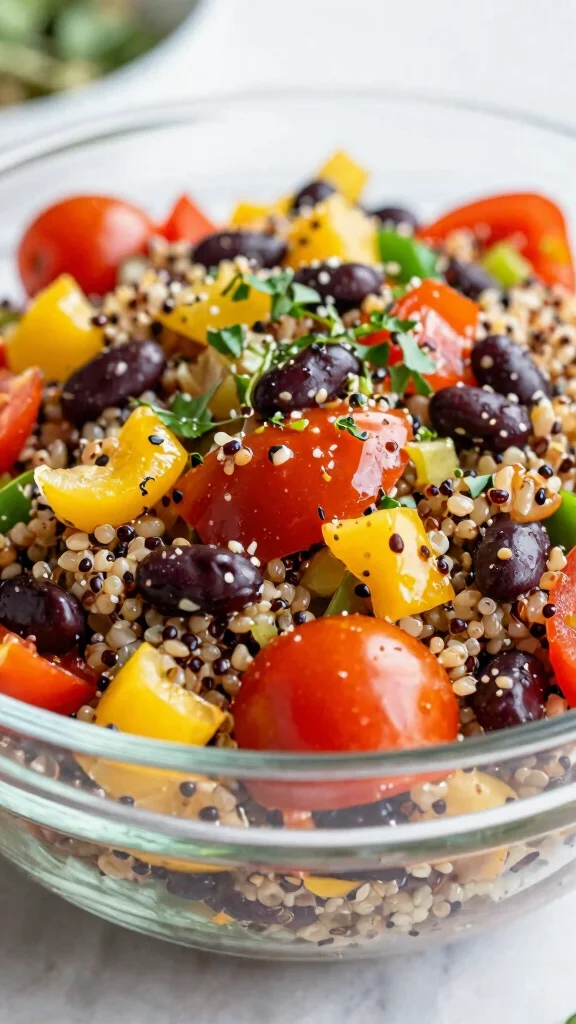 18 Dense Bean Salad Recipes for Easy High-Protein Lunches - 1. Colorful Quinoa and Black Bean Salad 1