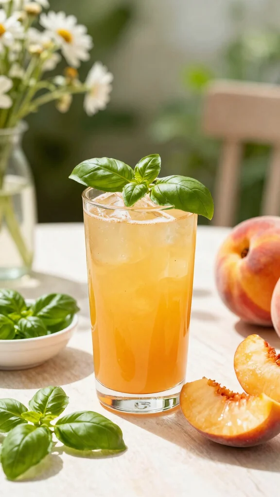 18 Juice Recipes You Can Make With or Without a Juicer - 9. Peach and Basil Juice 1