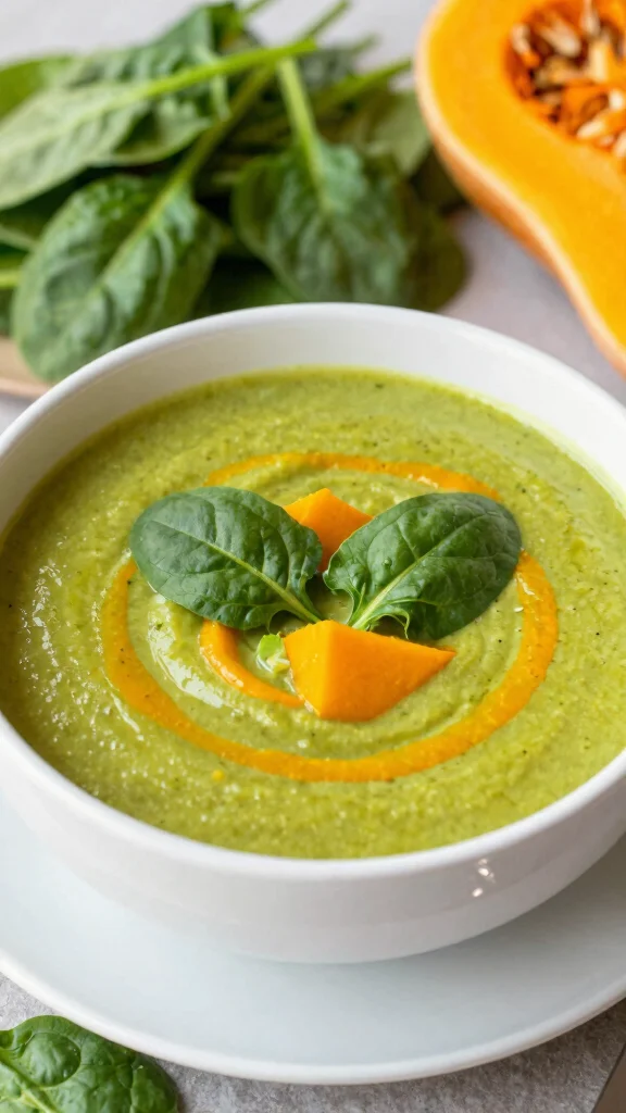 19 Creamy Butternut Squash Soup Recipes You'll Want to Make on Repeat - 11. Butternut Squash and Spinach Soup 1