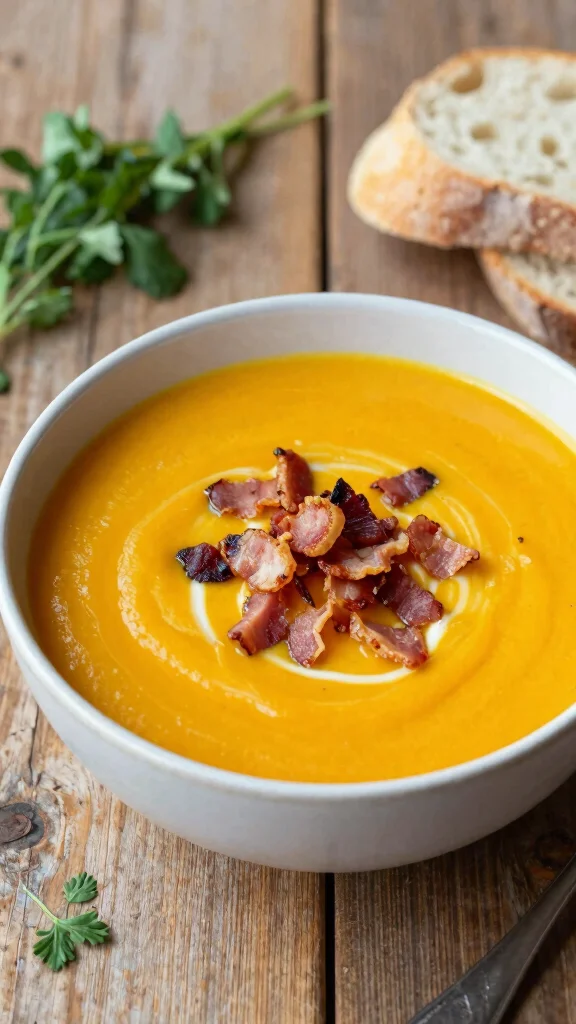 19 Creamy Butternut Squash Soup Recipes You'll Want to Make on Repeat - 13. Butternut Squash and Bacon Soup 1