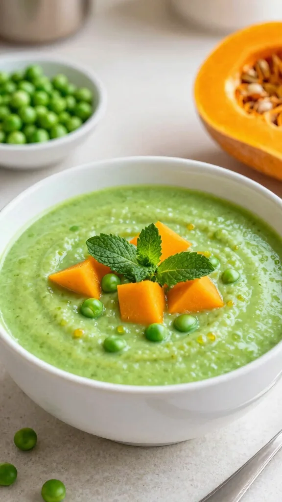 19 Creamy Butternut Squash Soup Recipes You'll Want to Make on Repeat - 18. Butternut Squash and Pea Soup 1