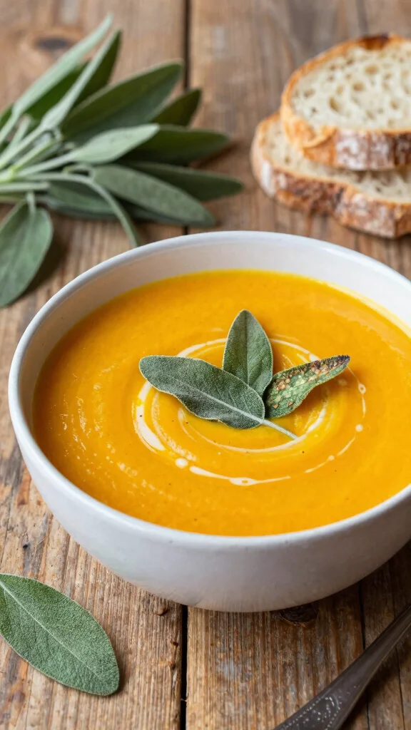19 Creamy Butternut Squash Soup Recipes You'll Want to Make on Repeat - 8. Butternut Squash Soup with Sage 1