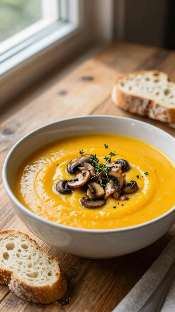 19 Creamy Butternut Squash Soup Recipes You'll Want to Make on Repeat - 9. Creamy Butternut Squash and Mushroom Soup 1