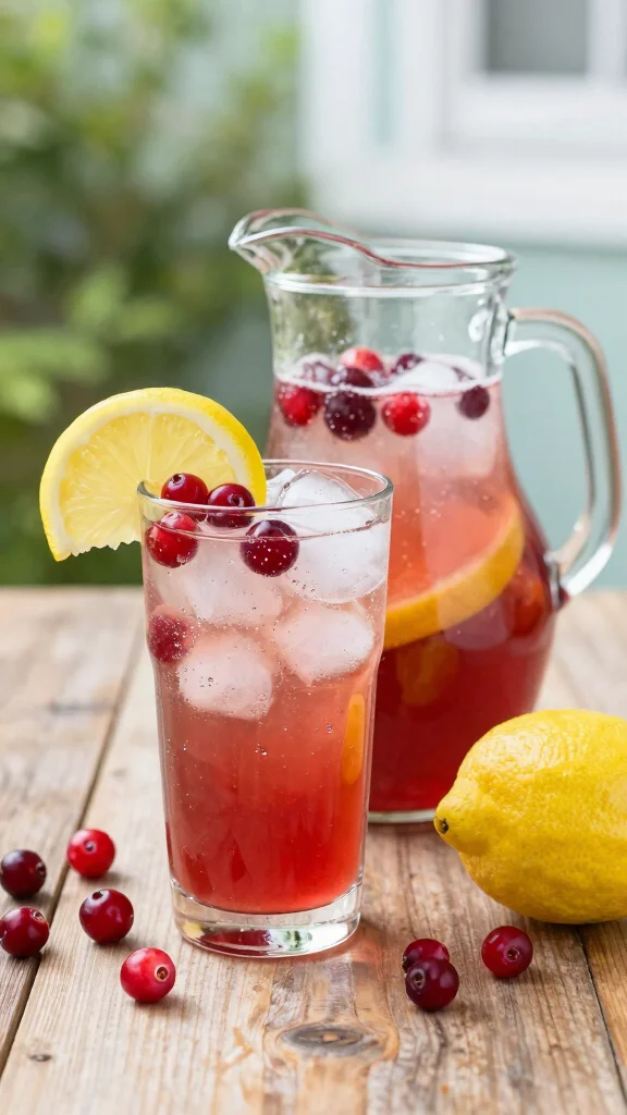 19 Refreshing and Easy Cranberry Juice Recipes - 1. Sparkling Cranberry Lemonade 1