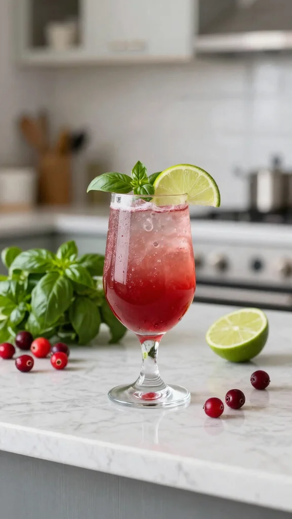19 Refreshing and Easy Cranberry Juice Recipes - 8. Cranberry Basil Splash 1
