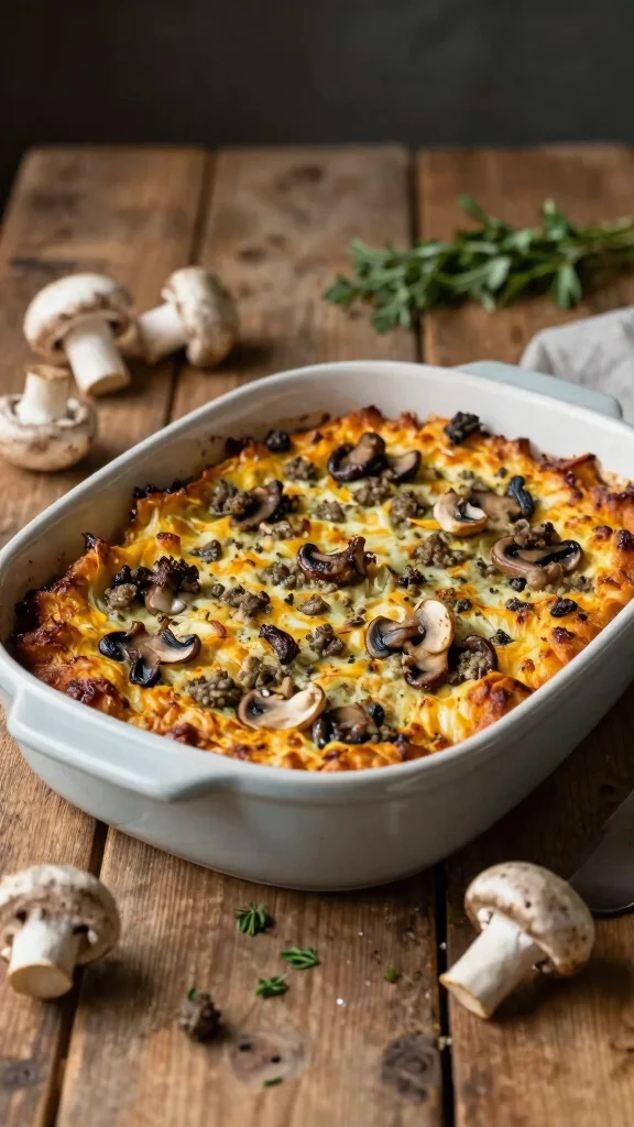 19 Sausage Stuffing Recipes Perfect for Holidays and Cozy Dinners - 6. Savory Mushroom and Sausage Stuffing 1