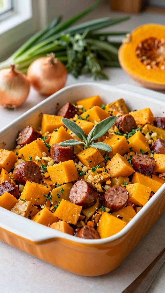 19 Sausage Stuffing Recipes Perfect for Holidays and Cozy Dinners - 7. Butternut Squash and Sausage Stuffing 1