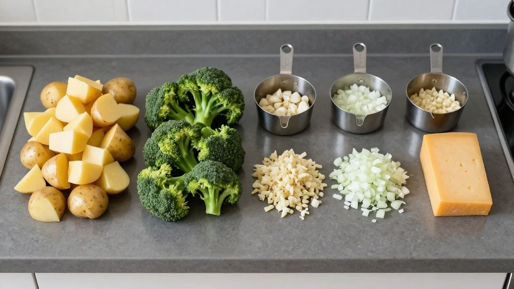 Broccoli Potato Cheese Soup  That's Thick, Creamy, and Loaded With Cheddar - Step 1: Prepare Ingredients 1
