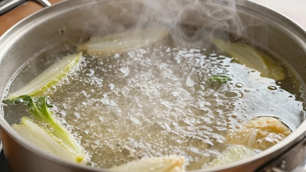 Broccoli Potato Cheese Soup  That's Thick, Creamy, and Loaded With Cheddar - Step 4: Pour in Broth and Simmer 1