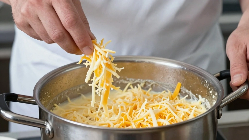 Broccoli Potato Cheese Soup  That's Thick, Creamy, and Loaded With Cheddar - Step 7: Incorporate Cheddar Cheese 1