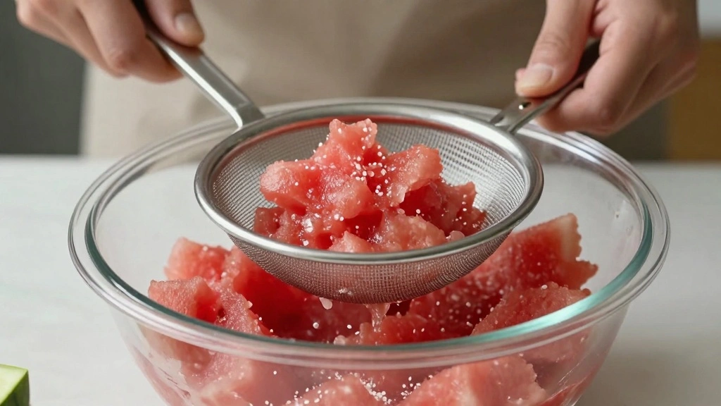 Watermelon Sorbet Recipe That Tastes Like Summer and Takes Minutes to Prep - Step 3: Strain the Mixture 1