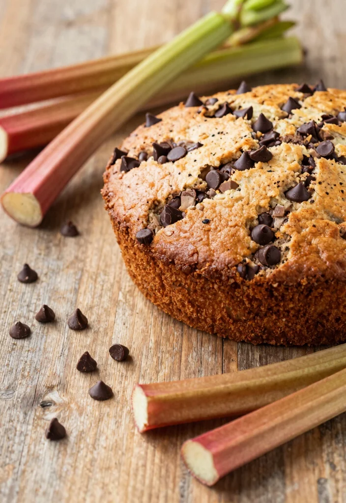 16 Classic Rhubarb Coffee Cake Recipes Sweet and Tangy - 8. Chocolate Chip Rhubarb Coffee Cake 1