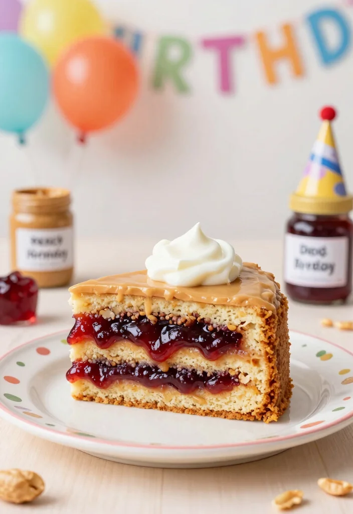 16 Easy Birthday Cake Recipes for Dogs Made With Safe Ingredients - 15. Peanut Butter and Jelly Cake 1