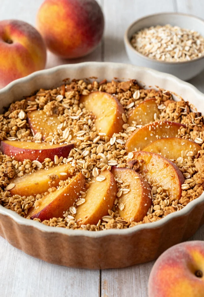 16 Easy Peach Dump Cake Recipes With Few Ingredients - 12. Oatmeal Peach Dump Cake 1