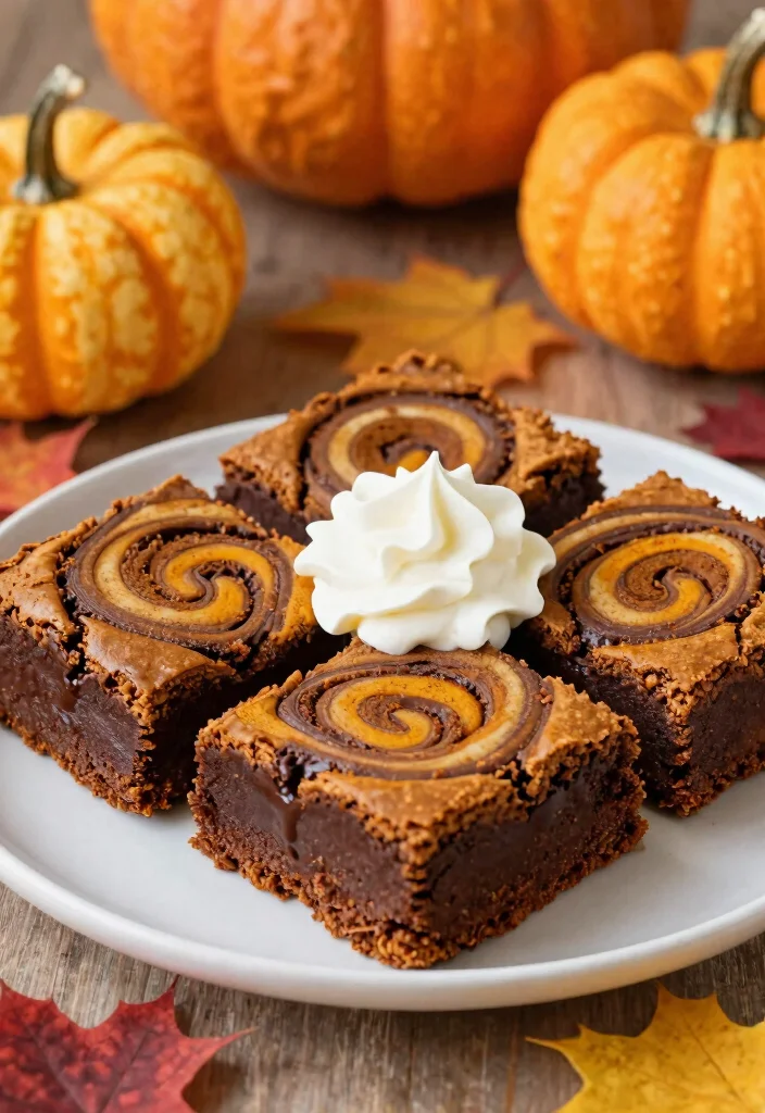 16 Easy Pumpkin Spice Cake Recipes Using Boxed Mix - 13. Pumpkin Spice Swirl Brownies 1