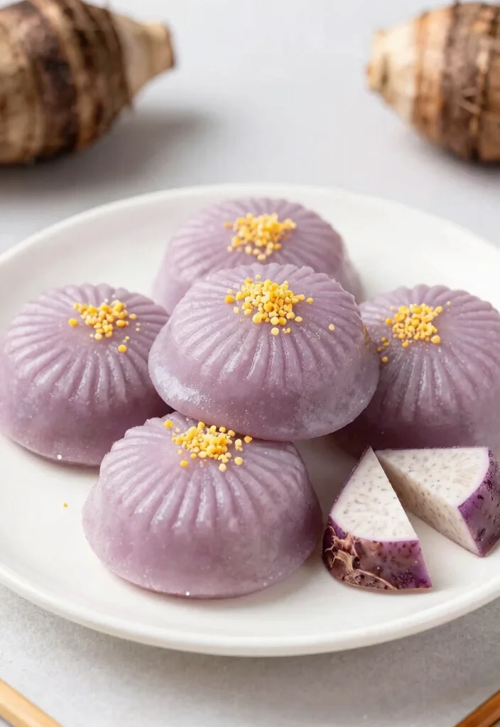 16 Traditional Korean Rice Cake Recipes Made at Home - 11. Taro Rice Cake (타로 떡) 1