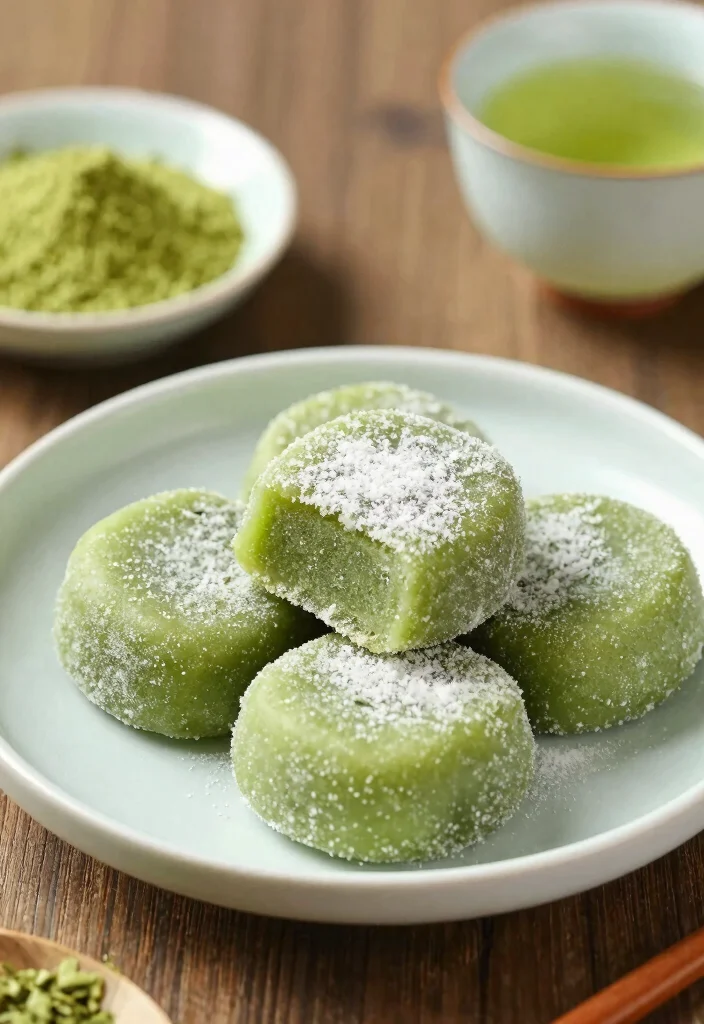 16 Traditional Korean Rice Cake Recipes Made at Home - 14. Green Tea Rice Cake (녹차 떡) 1