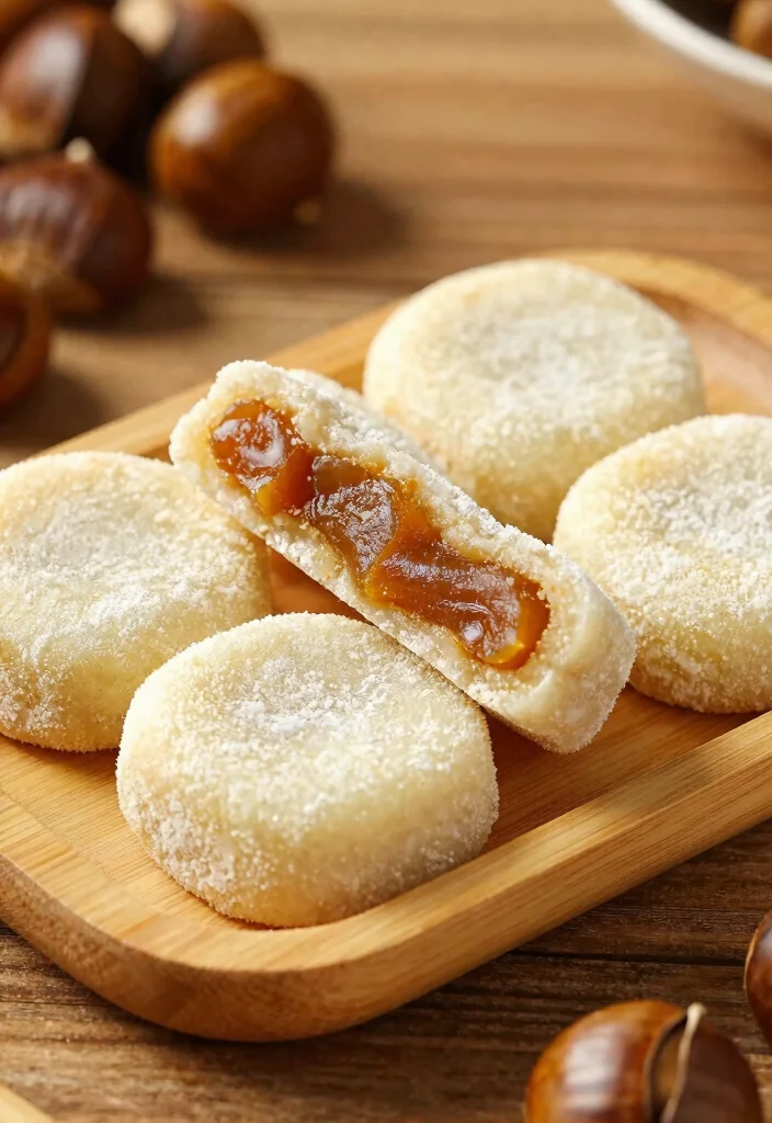 16 Traditional Korean Rice Cake Recipes Made at Home - 6. Rice Cake with Chestnut Filling (밤떡) 1
