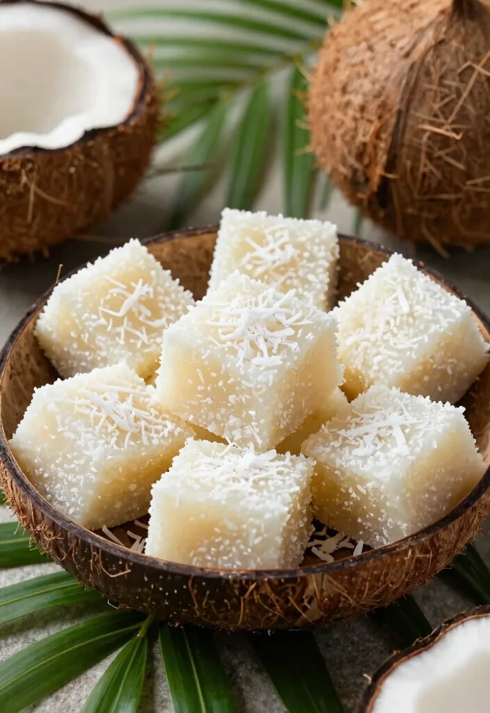 16 Traditional Korean Rice Cake Recipes Made at Home - 9. Coconut Rice Cake (코코넛 떡) 1