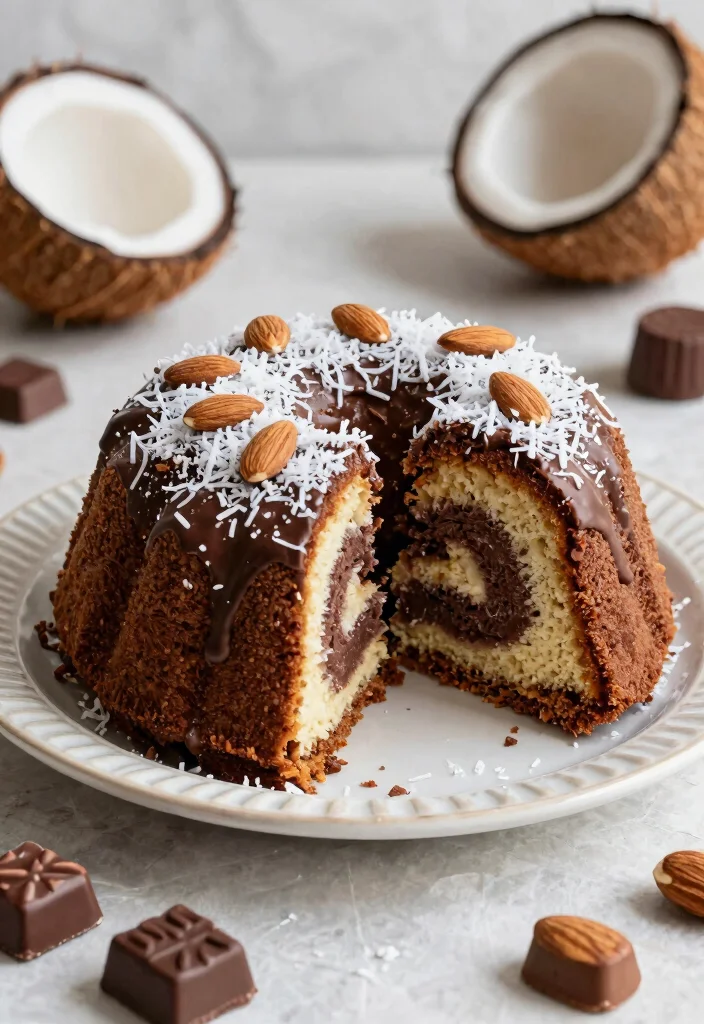 17 Classic Marble Cake Recipes With Perfect Swirls - 16. Almond Joy Marble Cake 1