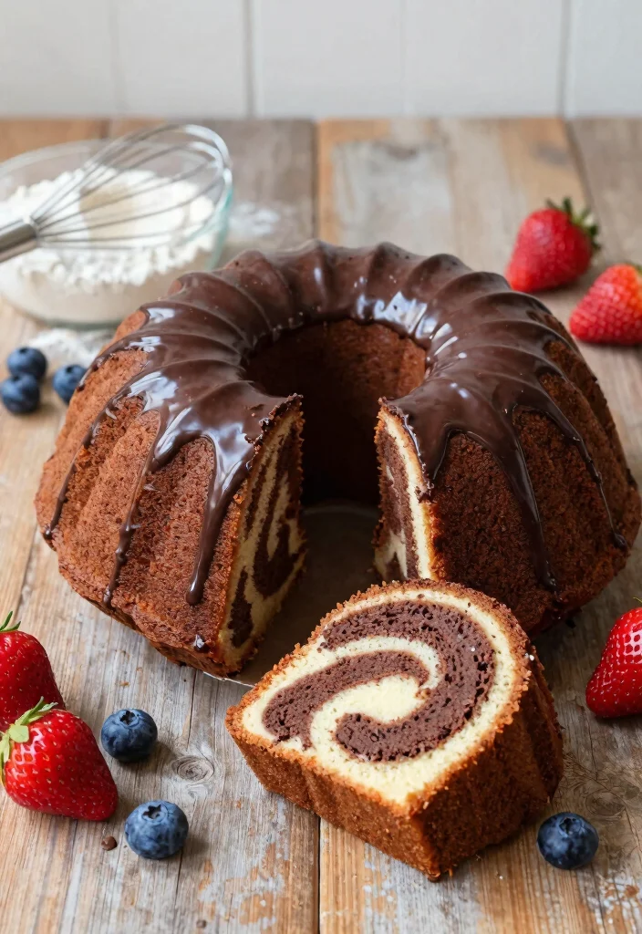 17 Classic Marble Cake Recipes With Perfect Swirls - 2. Chocolate Vanilla Swirl Bundt Cake 1