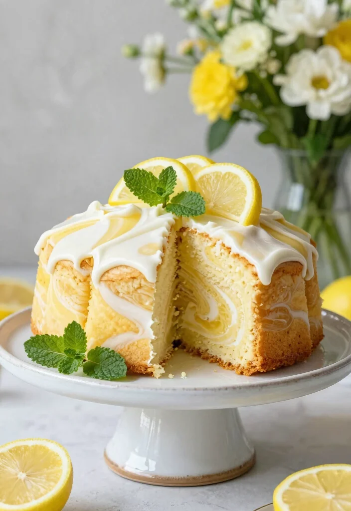 17 Classic Marble Cake Recipes With Perfect Swirls - 9. Lemon Vanilla Marble Cake 1