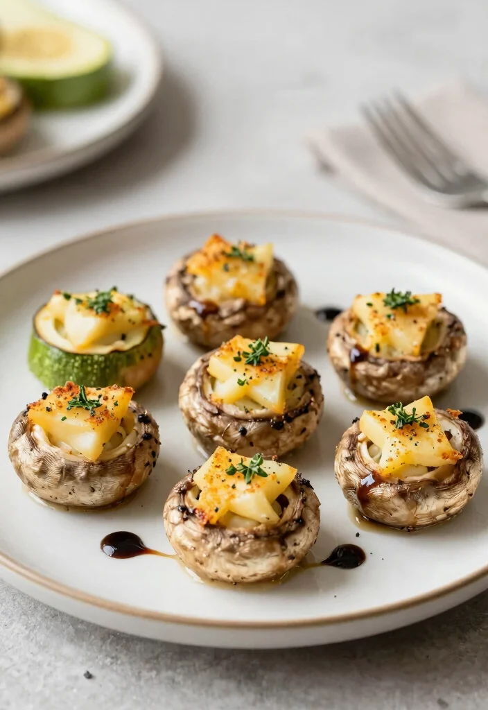 17 Easy Baked Fried Zucchini Recipes with Crispy Texture - 11. Zucchini and Cheese Stuffed Mushrooms 1