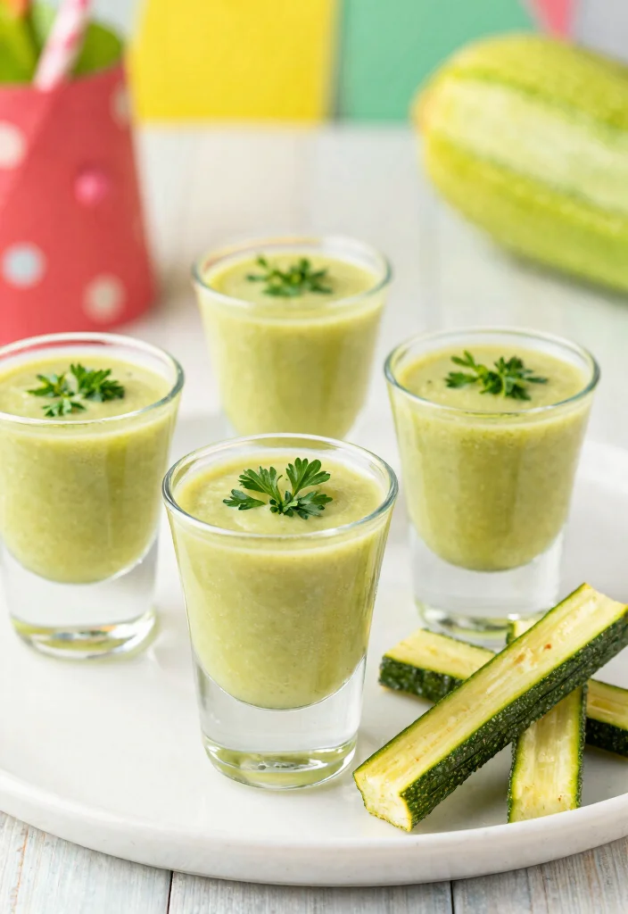 17 Easy Baked Fried Zucchini Recipes with Crispy Texture - 12. Zucchini Soup Shots 1