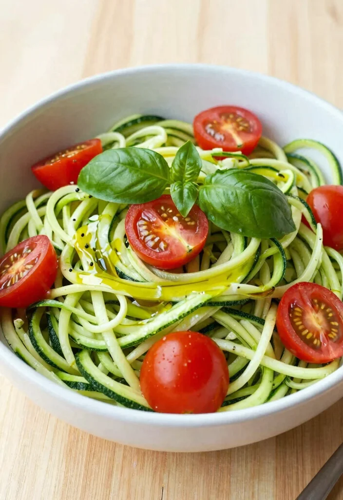 17 Easy Baked Fried Zucchini Recipes with Crispy Texture - 14. Zucchini Noodle Salad 1