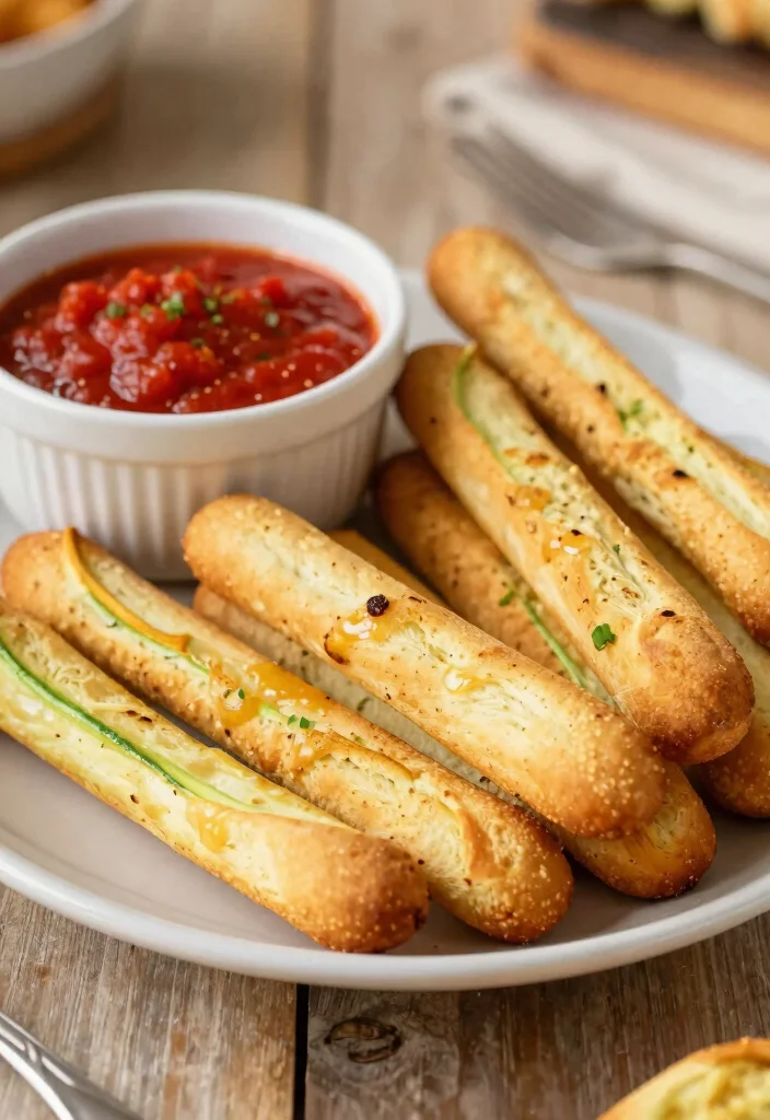 17 Easy Baked Fried Zucchini Recipes with Crispy Texture - 15. Zucchini Breadsticks 1