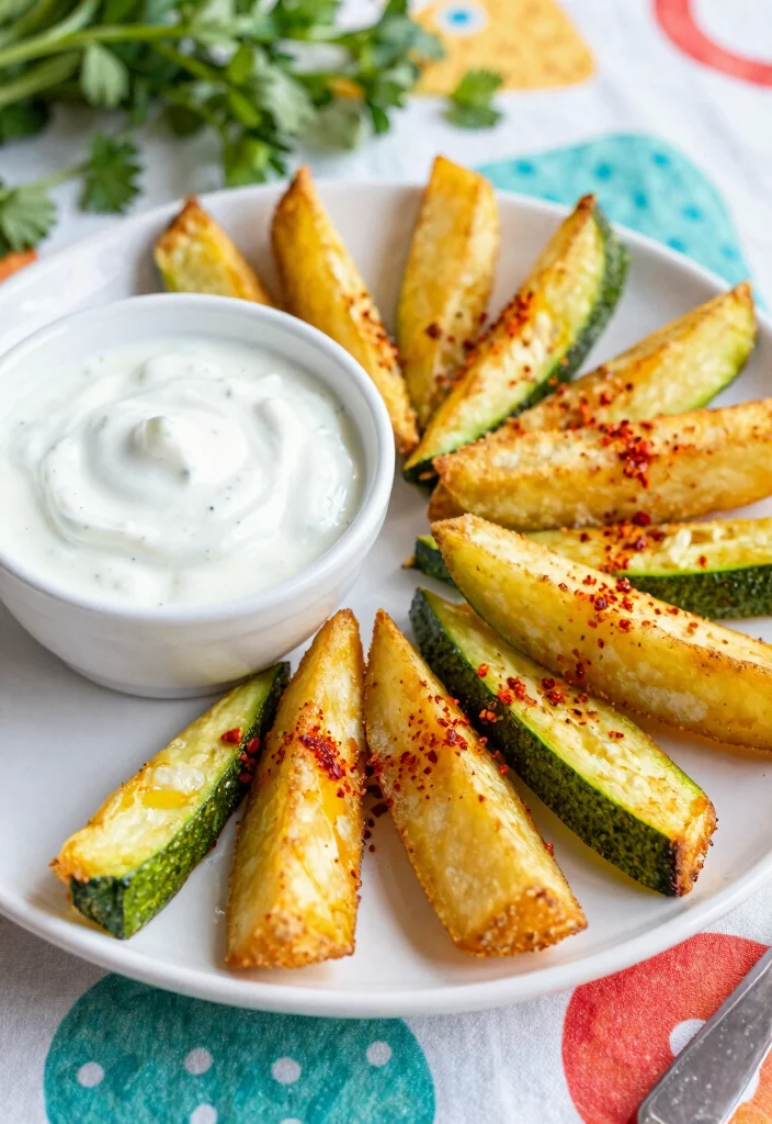 17 Easy Baked Fried Zucchini Recipes with Crispy Texture - 3. Spicy Baked Zucchini Fries 1