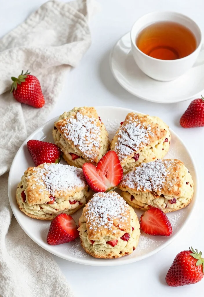 17 Easy Baking Scones Recipes for Beginners - 9. Strawberry Vanilla Scones 1