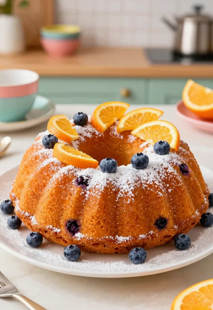 17 Easy Blueberry Bundt Cake Recipes Bursting With Flavor - 10. Orange Blueberry Bundt Cake with Agave Syrup 1