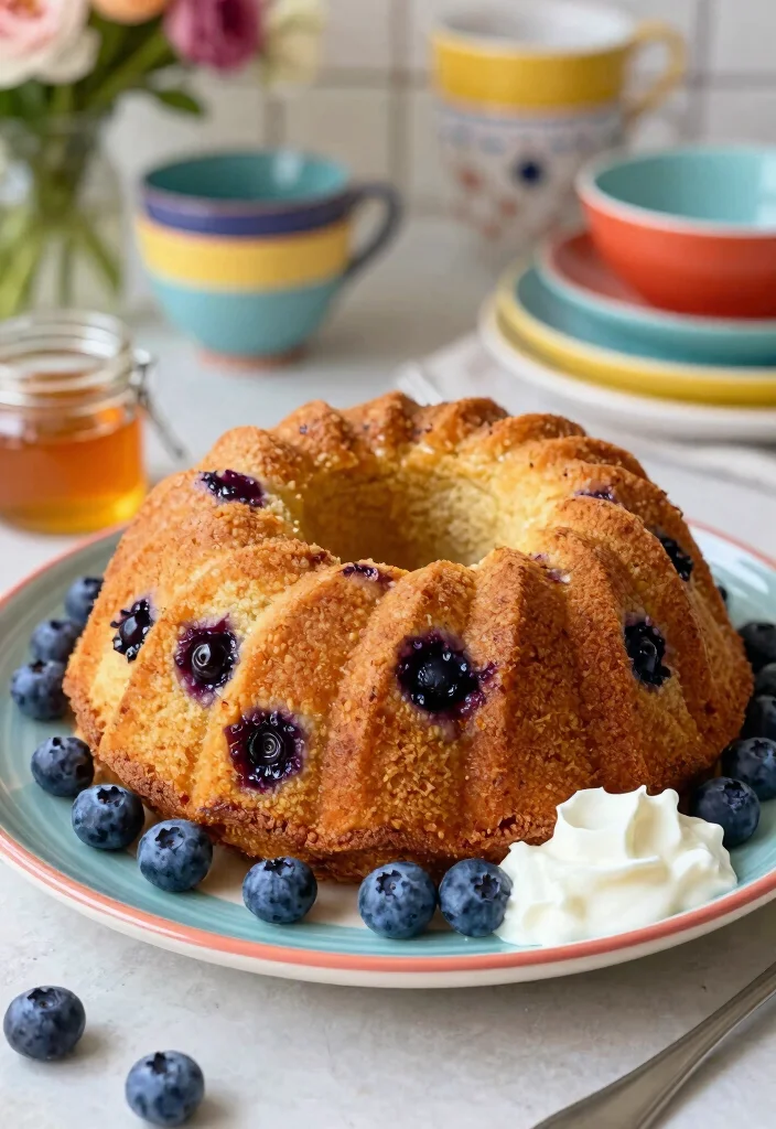 17 Easy Blueberry Bundt Cake Recipes Bursting With Flavor - 7. Honey Blueberry Bundt Cake with Greek Yogurt 1