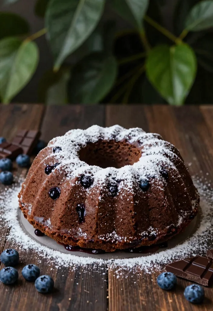 17 Easy Blueberry Bundt Cake Recipes Bursting With Flavor - 8. Chocolate Blueberry Bundt Cake with Date Sugar 1