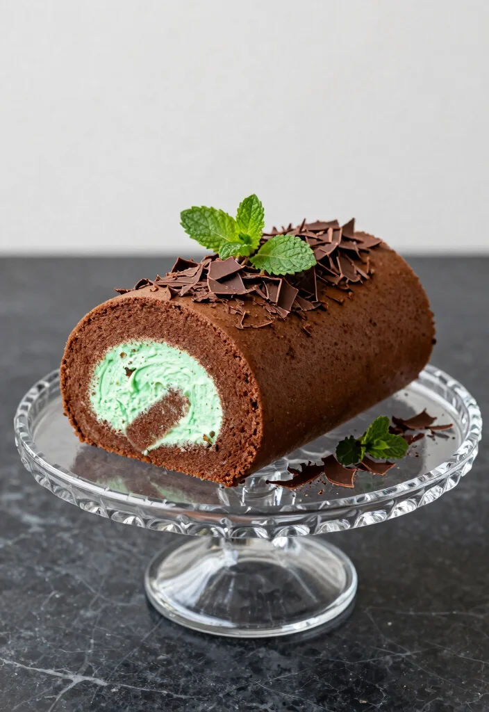 17 Easy Cake Roll Recipes With Soft Sponge and Creamy Fillings - 11. Chocolate Mint Cake Roll 1