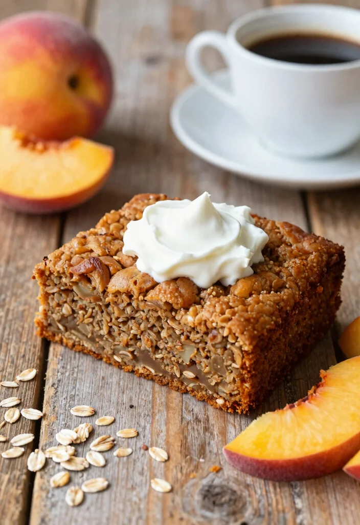 17 Easy Peach Coffee Cake Recipes With Fresh Flavor - 10. Peach Oatmeal Coffee Cake 1
